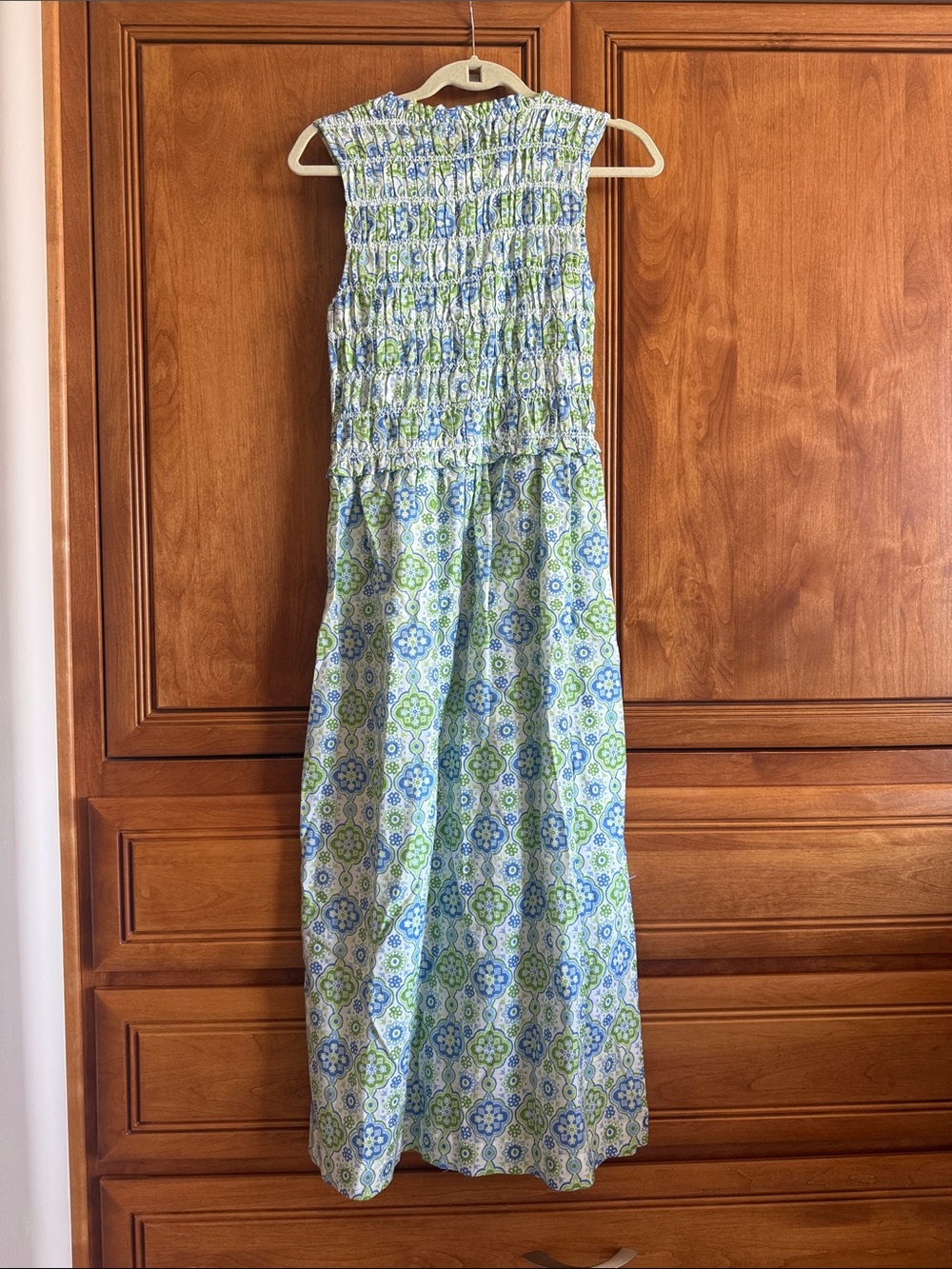 NWT J. McLaughlin Blue and Green Sleeveless Midi Dress - Picture 3 of 3